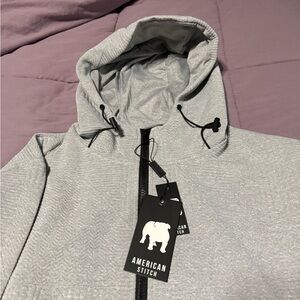 American Stitch Light Gray Zip-Up Hoodie